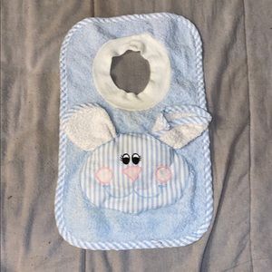 Rare Vintage Mullin Square Kids Bunny Baby Bib